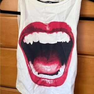 Silence + Noise Red and White Graphic Tank